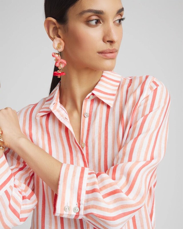 No Iron Striped Linen Shirt - image 4
